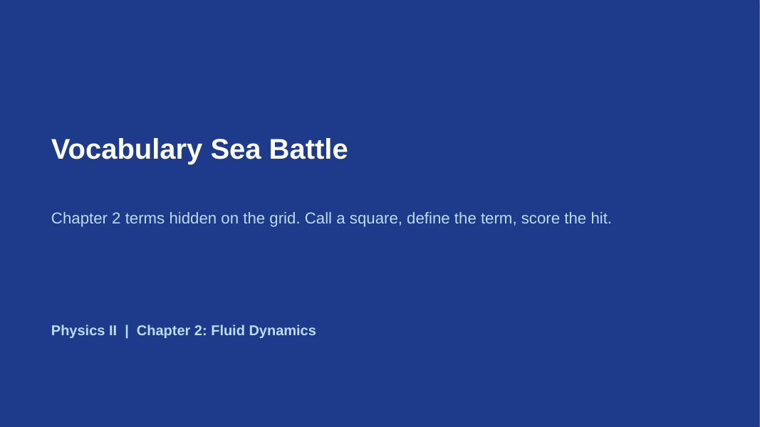 Fluid Dynamics Sea Battle Review Game sample page