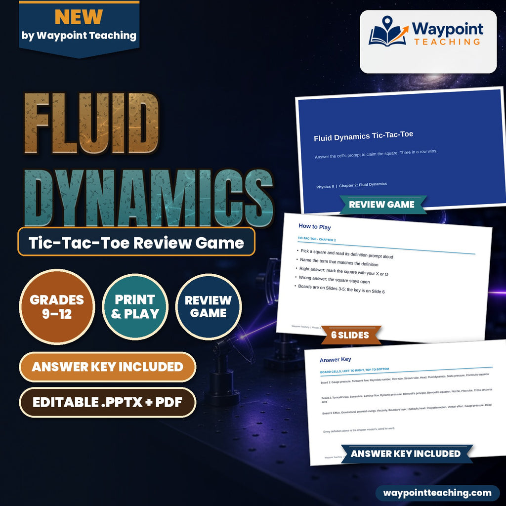 Fluid Dynamics Tic-Tac-Toe Review Game cover