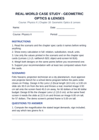 Geometric Optics & Lenses Real-World Case Study sample page