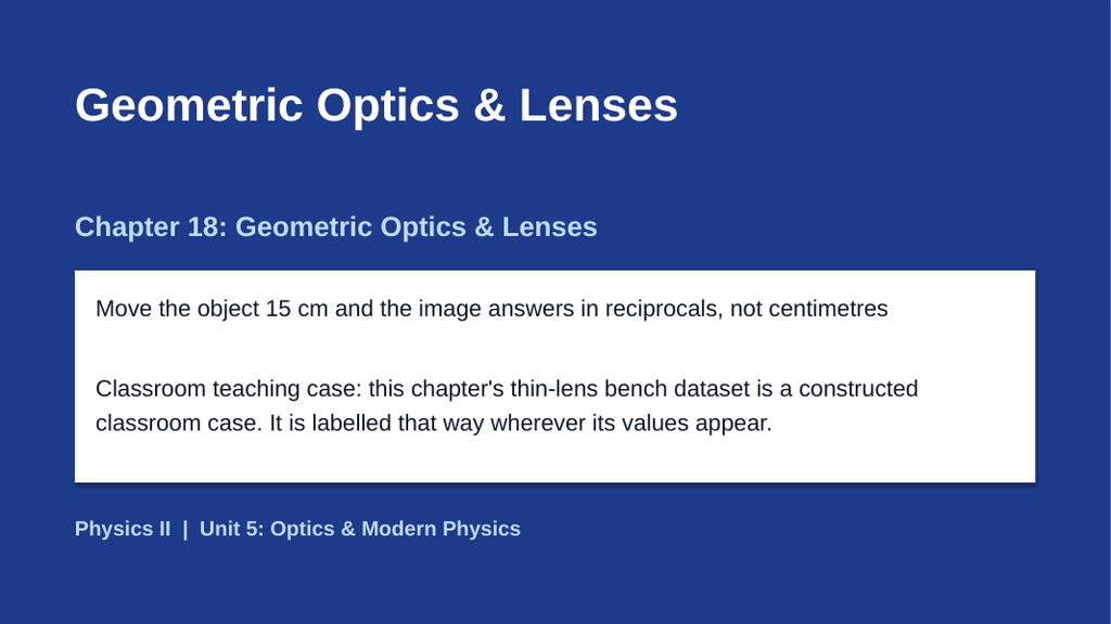 Geometric Optics & Lenses Slide Show Presentation sample page