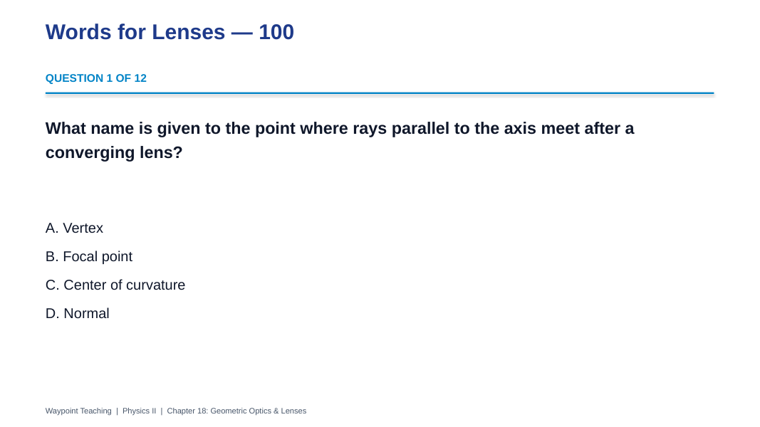 Geometric Optics & Lenses Trivia Board Game sample page