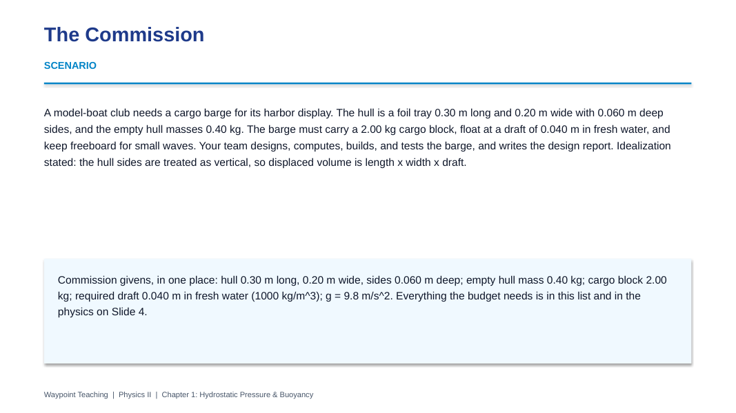 Hydrostatic Pressure & Buoyancy Project-Based Learning Activity sample page