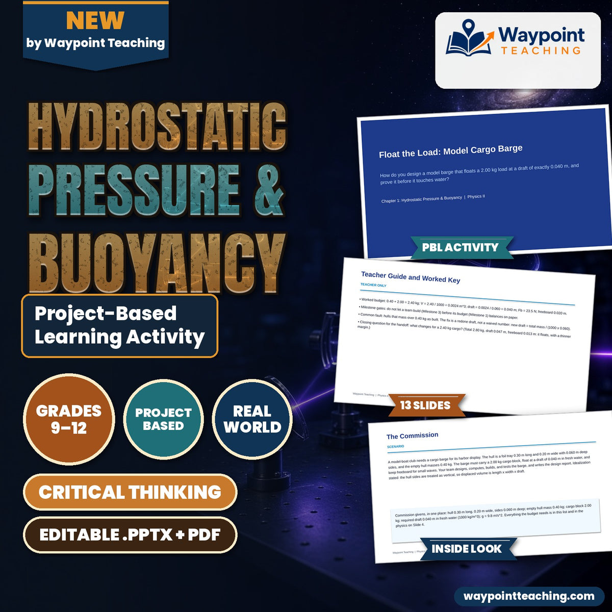 Hydrostatic Pressure & Buoyancy Project-Based Learning Activity cover