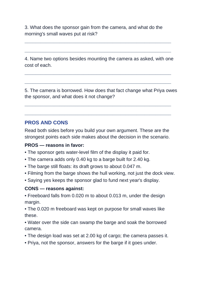 Hydrostatic Pressure & Buoyancy Real-World Case Study sample page