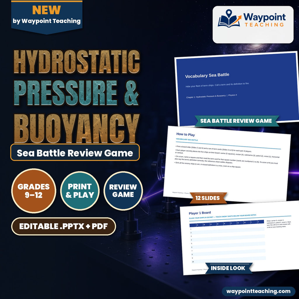 Hydrostatic Pressure & Buoyancy Sea Battle Review Game cover