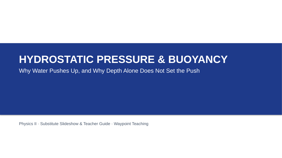 Hydrostatic Pressure & Buoyancy Substitute Slideshow & Teacher Guide sample page