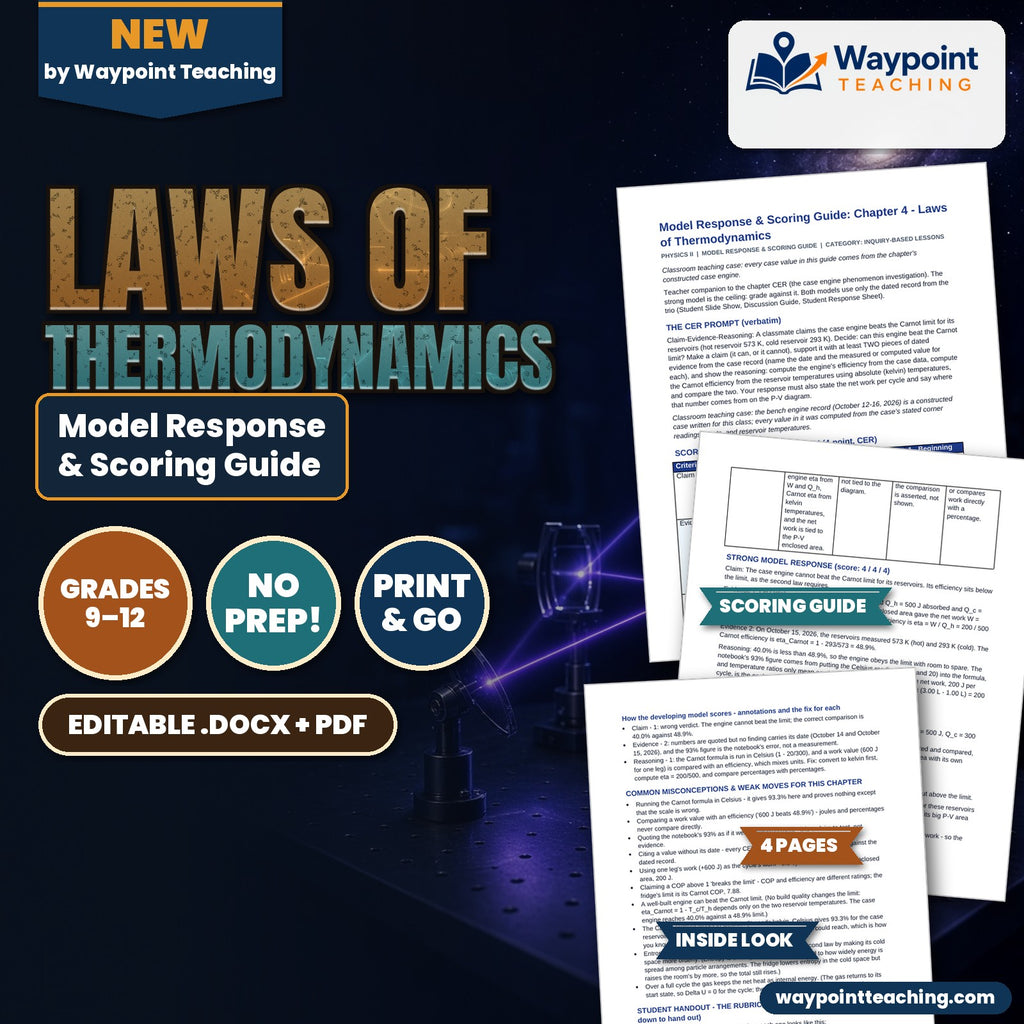 Laws of Thermodynamics Model Response & Scoring Guide cover