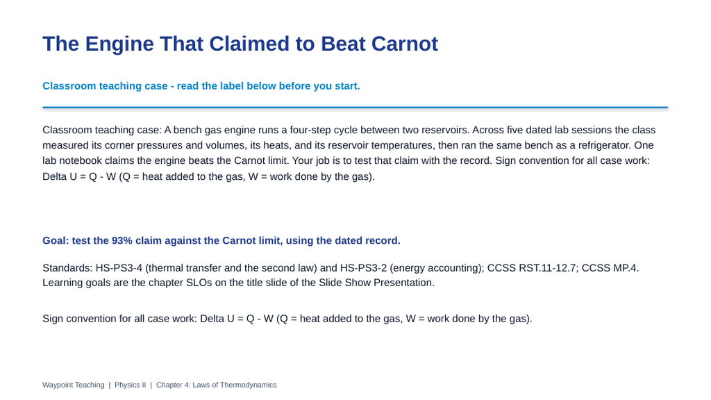 Laws of Thermodynamics Phenomena-Based Lesson: The Engine That Claimed to Beat Carnot Presentation sample page