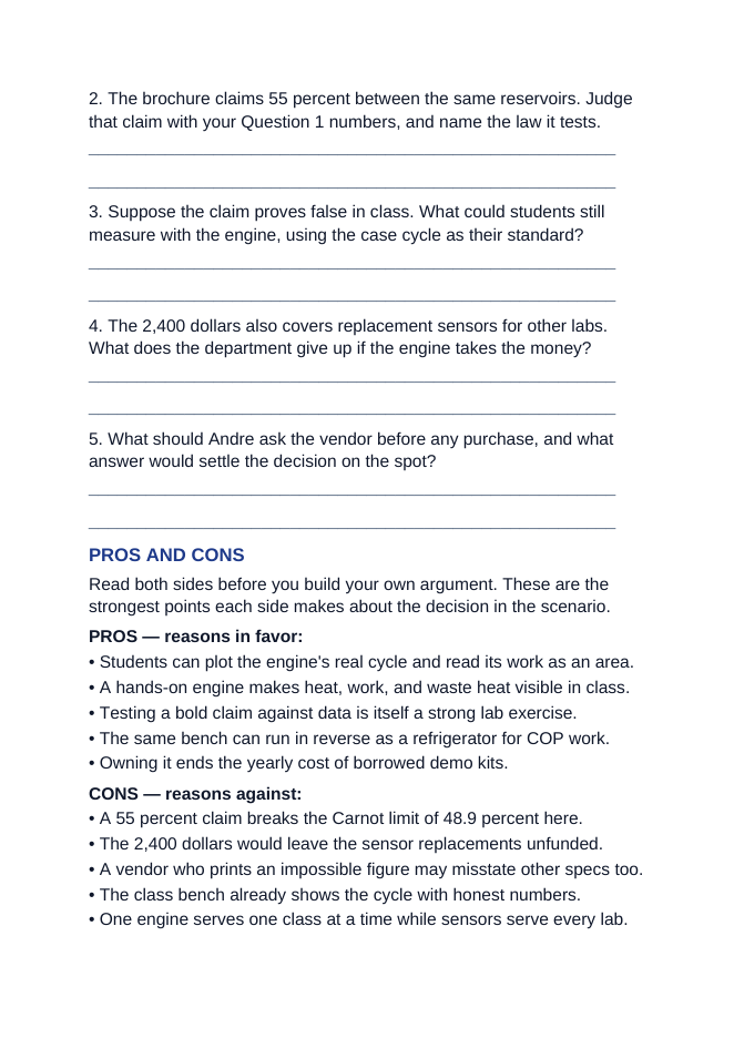 Laws of Thermodynamics Real-World Case Study sample page