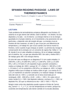 Laws of Thermodynamics Spanish Reading Passage & Comprehension Questions sample page