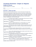 Magnetic Fields & Forces Fill-in-the-Blank Vocabulary Worksheet sample page