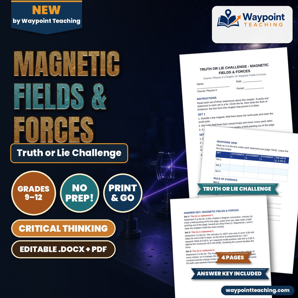 Magnetic Fields & Forces Truth or Lie Challenge cover