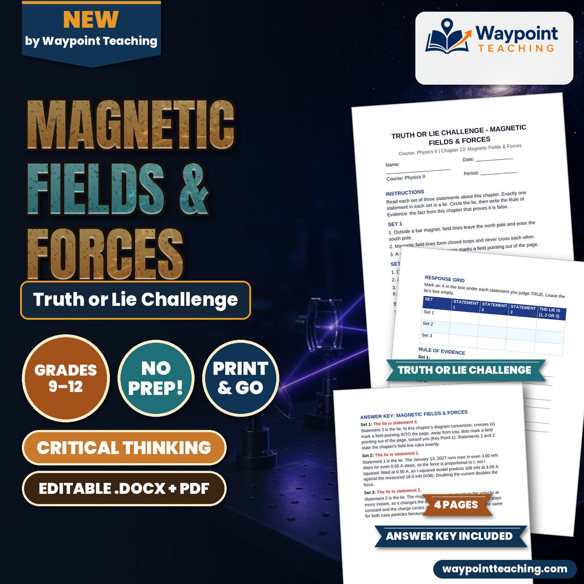 Magnetic Fields & Forces Truth or Lie Challenge cover