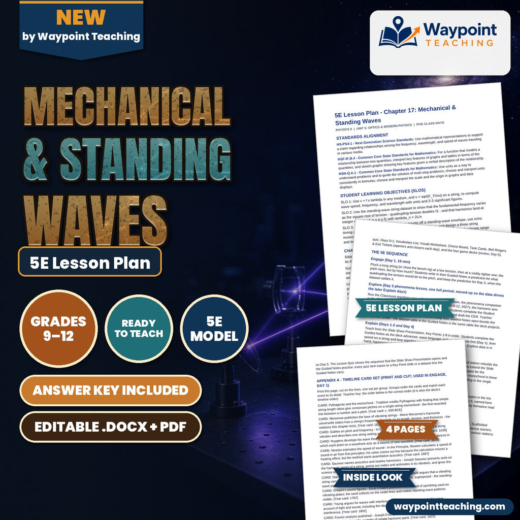 Mechanical & Standing Waves 5E Lesson Plan cover