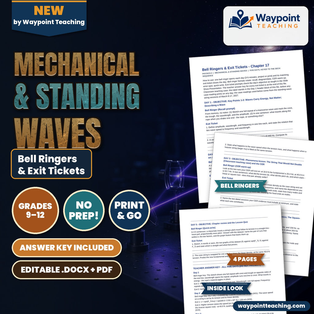 Mechanical & Standing Waves Bell Ringers & Exit Tickets cover