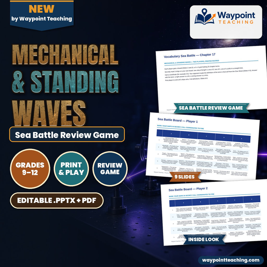 Mechanical & Standing Waves Sea Battle Review Game cover