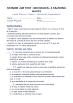 Mechanical & Standing Waves Spanish Unit Test sample page