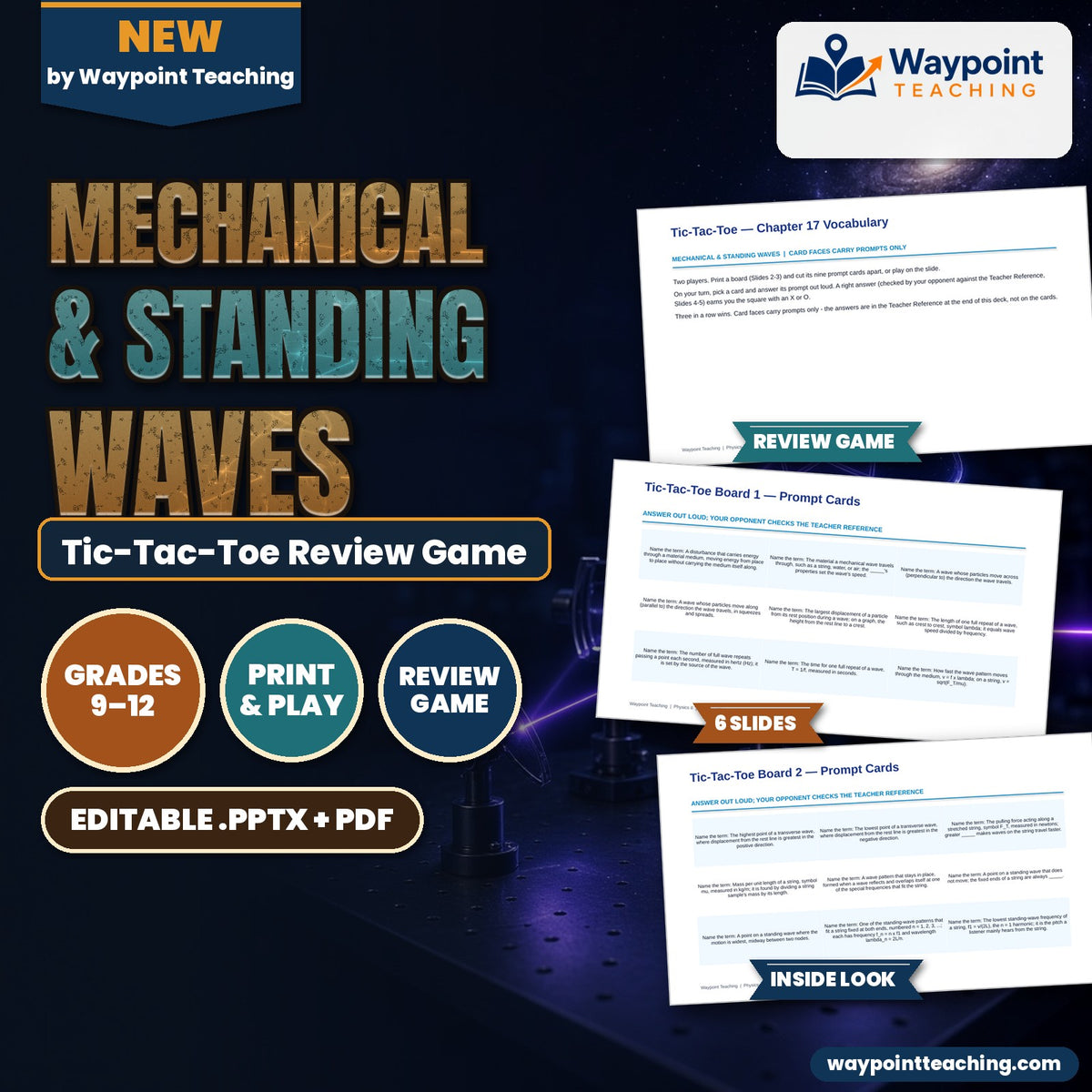 Mechanical & Standing Waves Tic-Tac-Toe Review Game cover