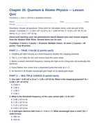Quantum & Atomic Physics Lesson Quiz sample page