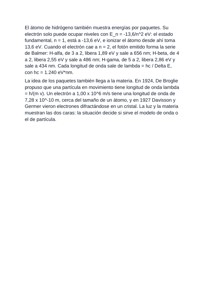 Quantum & Atomic Physics Spanish Reading Passage & Comprehension Questions sample page