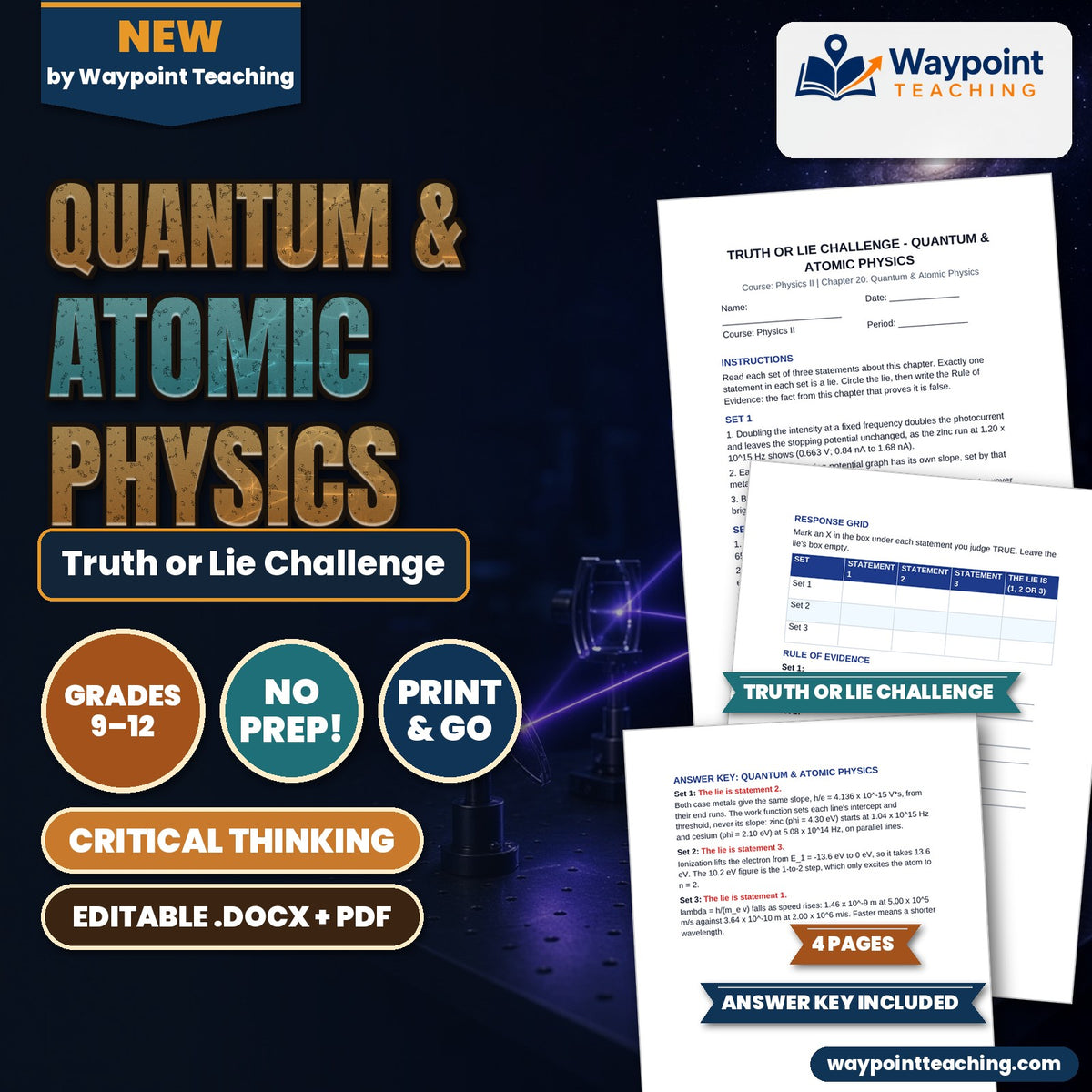 Quantum & Atomic Physics Truth or Lie Challenge cover