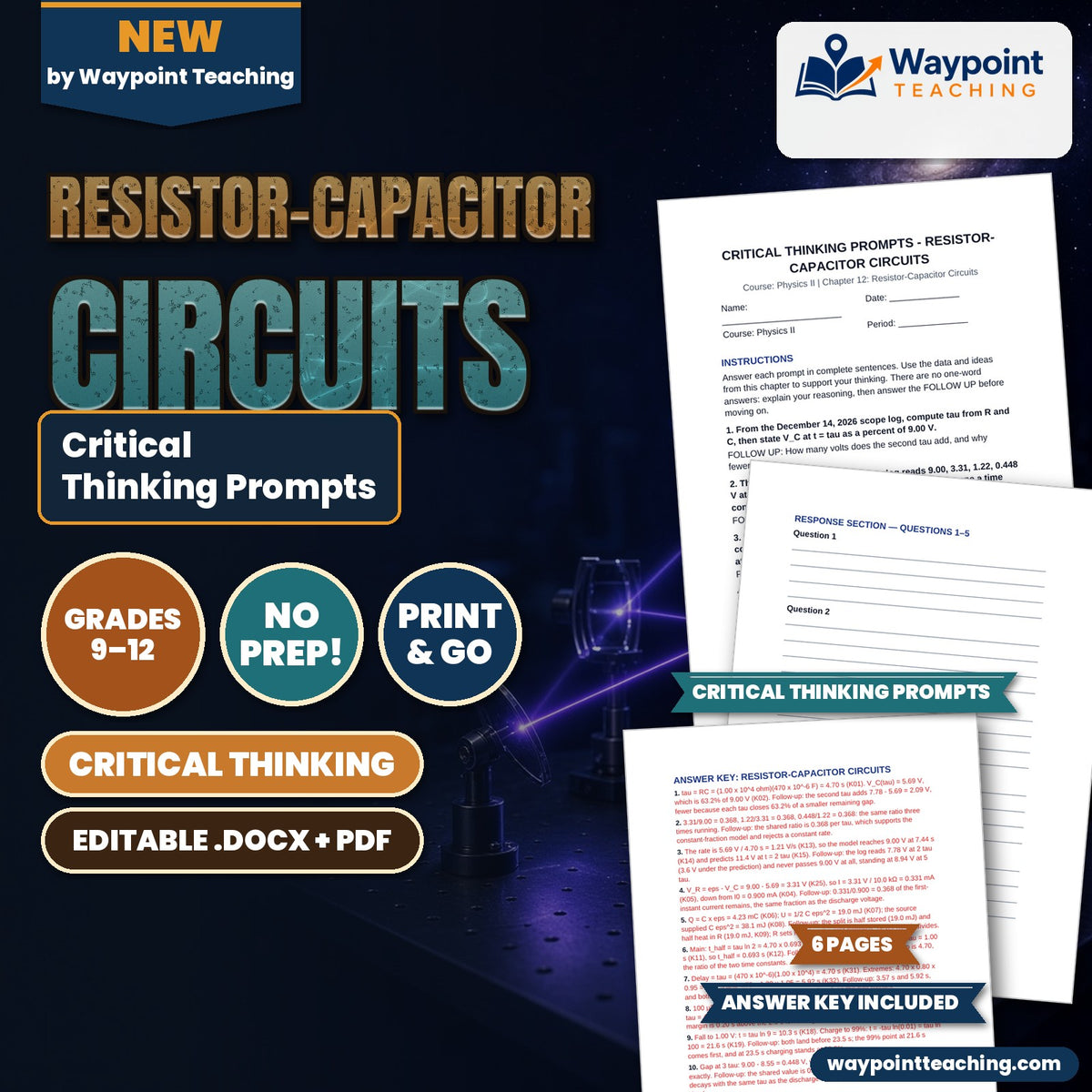 Resistor-Capacitor Circuits Critical Thinking Prompts cover