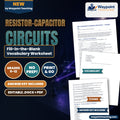Resistor-Capacitor Circuits Fill-in-the-Blank Vocabulary Worksheet cover