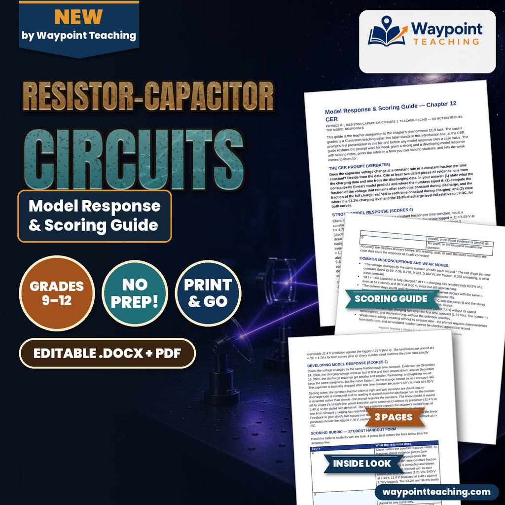 Resistor-Capacitor Circuits Model Response & Scoring Guide cover