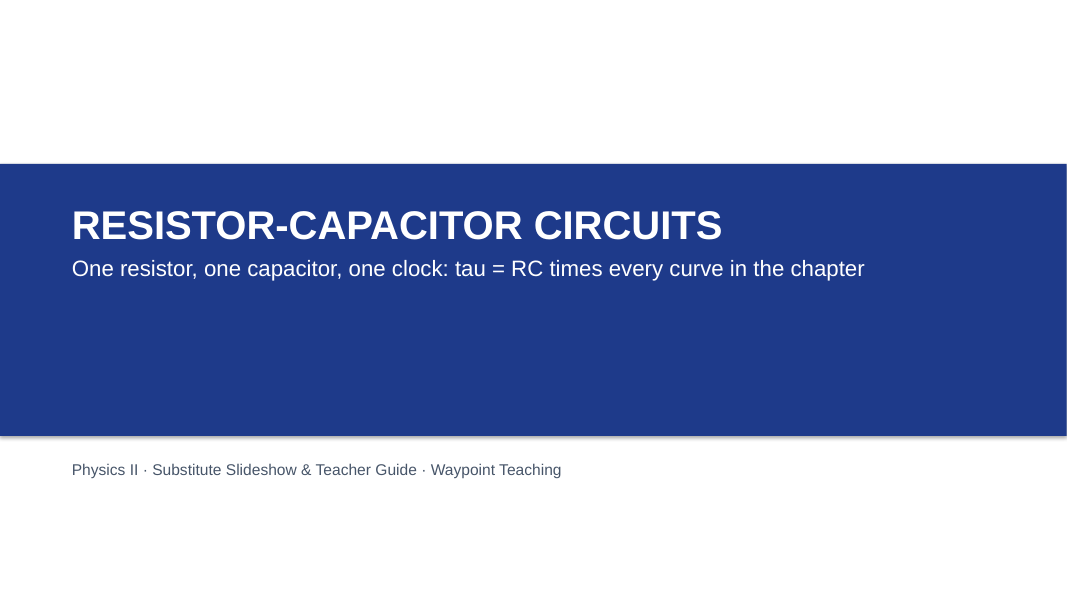 Resistor-Capacitor Circuits Substitute Slideshow & Teacher Guide sample page
