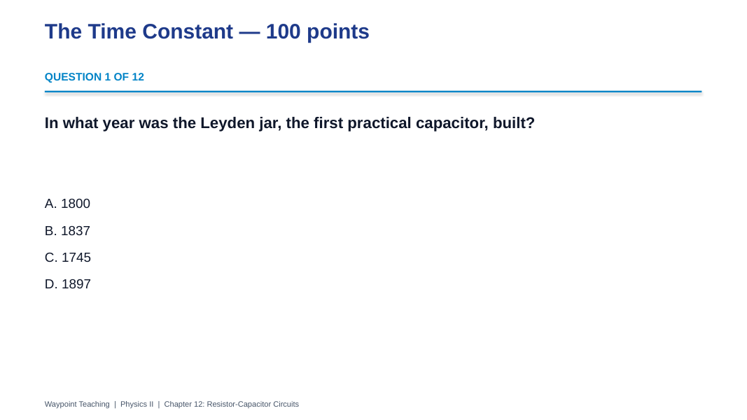 Resistor-Capacitor Circuits Trivia Board Game sample page