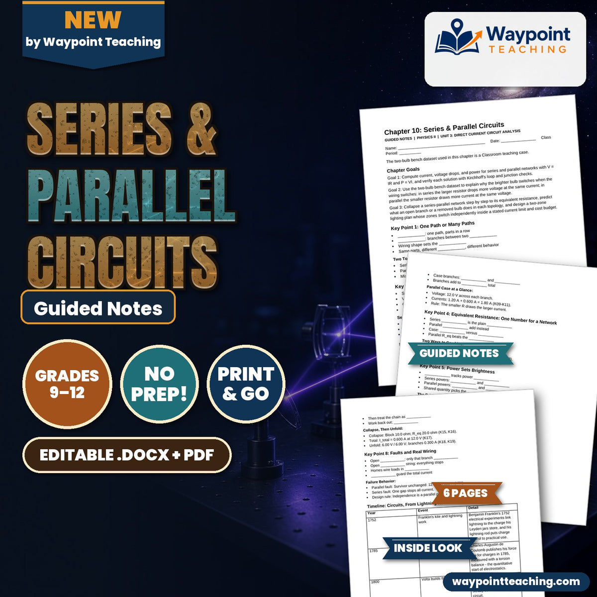 Series & Parallel Circuits Guided Notes cover