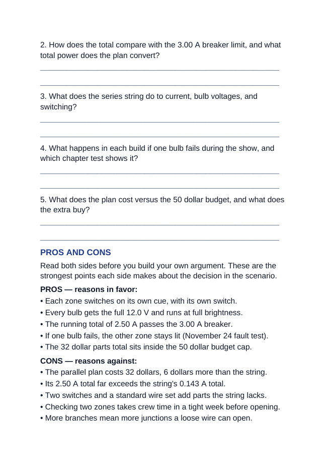 Series & Parallel Circuits Real-World Case Study sample page
