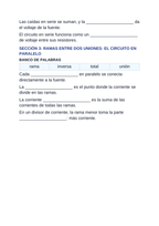 Series & Parallel Circuits Spanish Guided Notes sample page