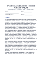 Series & Parallel Circuits Spanish Reading Passage & Comprehension Questions sample page