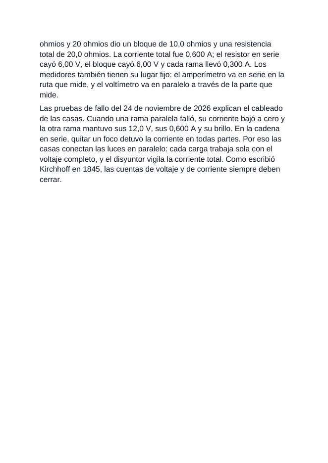 Series & Parallel Circuits Spanish Reading Passage & Comprehension Questions sample page