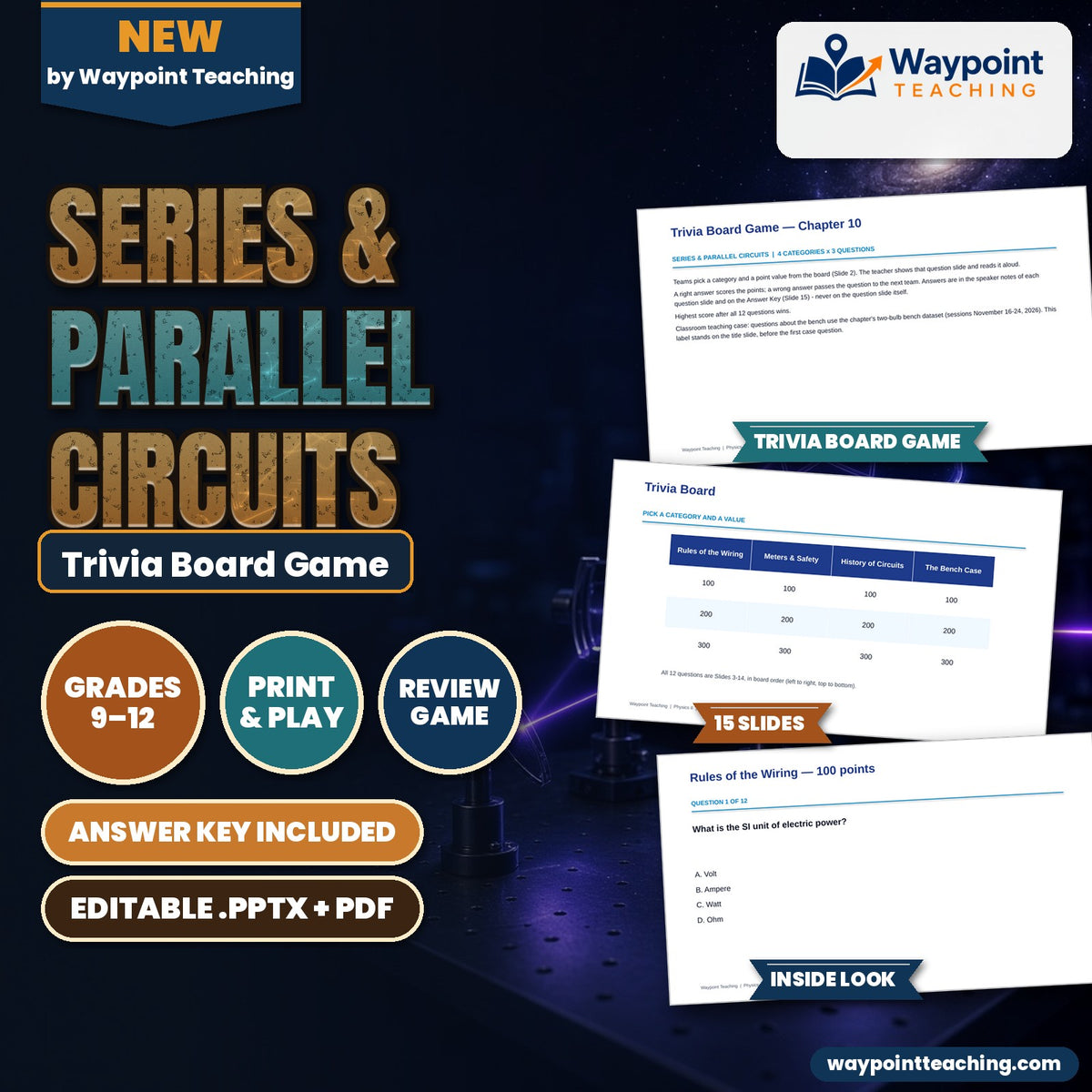 Series & Parallel Circuits Trivia Board Game cover