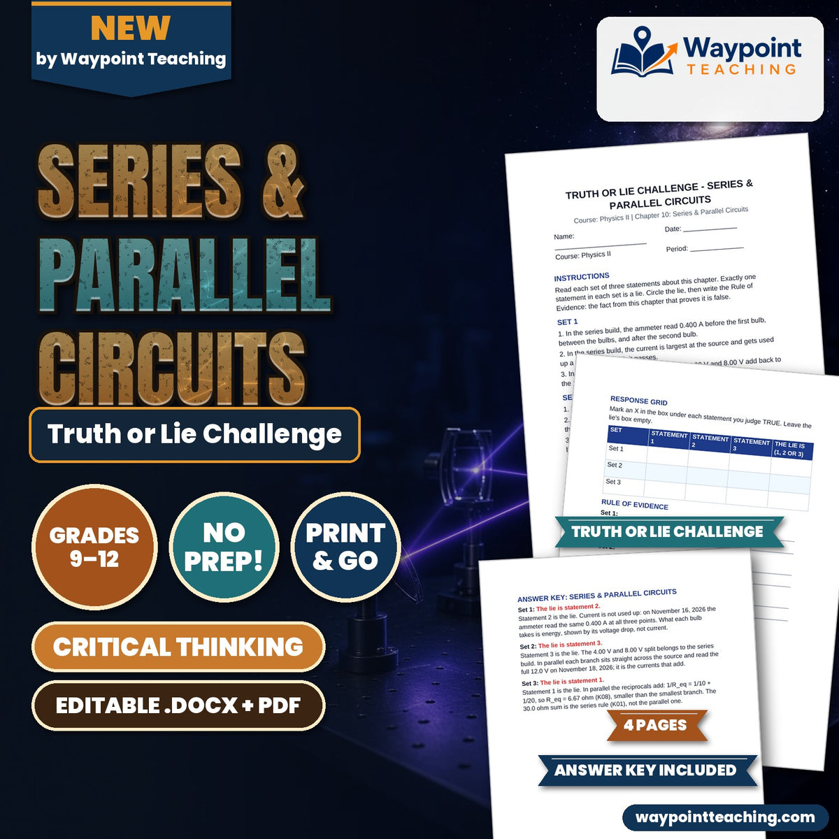 Series & Parallel Circuits Truth or Lie Challenge cover