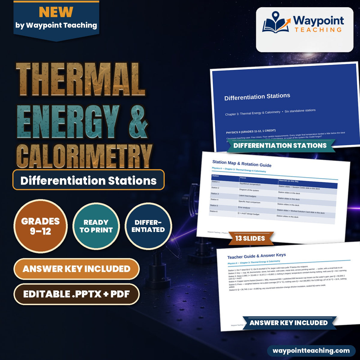 Thermal Energy & Calorimetry Differentiation Stations cover