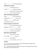 Thermal Energy & Calorimetry Guided Notes sample page