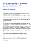 Thermal Energy & Calorimetry Phenomena-Based Lesson: The Calorimeter Shortfall: Where Did the Energy Go? Teacher Discussion Guide sample page