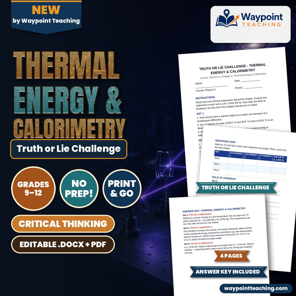 Thermal Energy & Calorimetry Truth or Lie Challenge cover