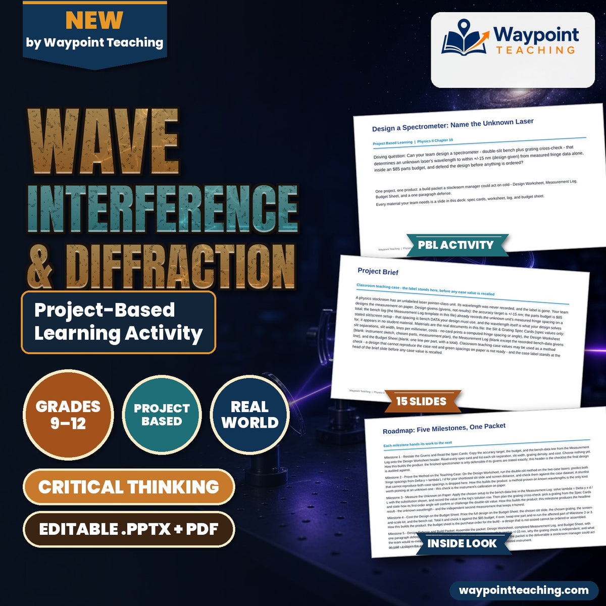 Wave Interference & Diffraction Project-Based Learning Activity cover