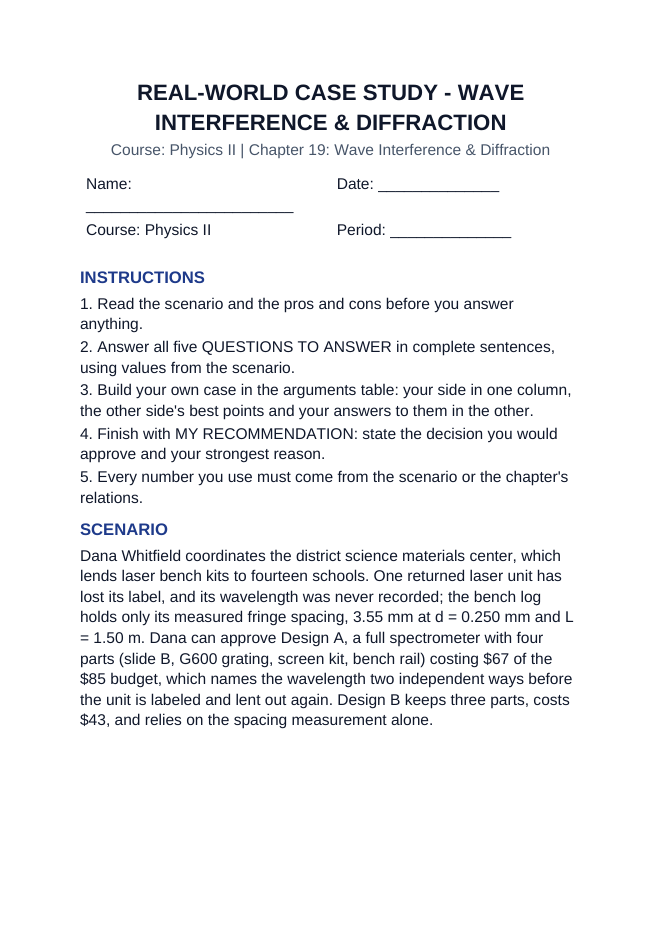 Wave Interference & Diffraction Real-World Case Study sample page