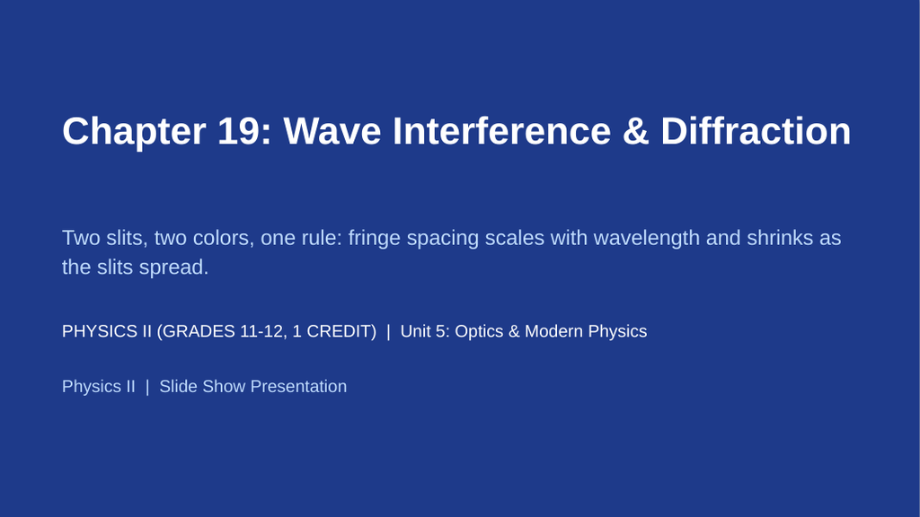 Wave Interference & Diffraction Slide Show Presentation sample page
