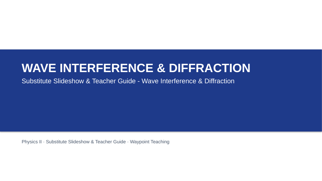 Wave Interference & Diffraction Substitute Slideshow & Teacher Guide sample page