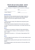 Wave Interference & Diffraction Truth or Lie Challenge sample page