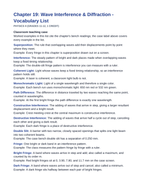 Wave Interference & Diffraction Vocabulary Words & Definitions sample page
