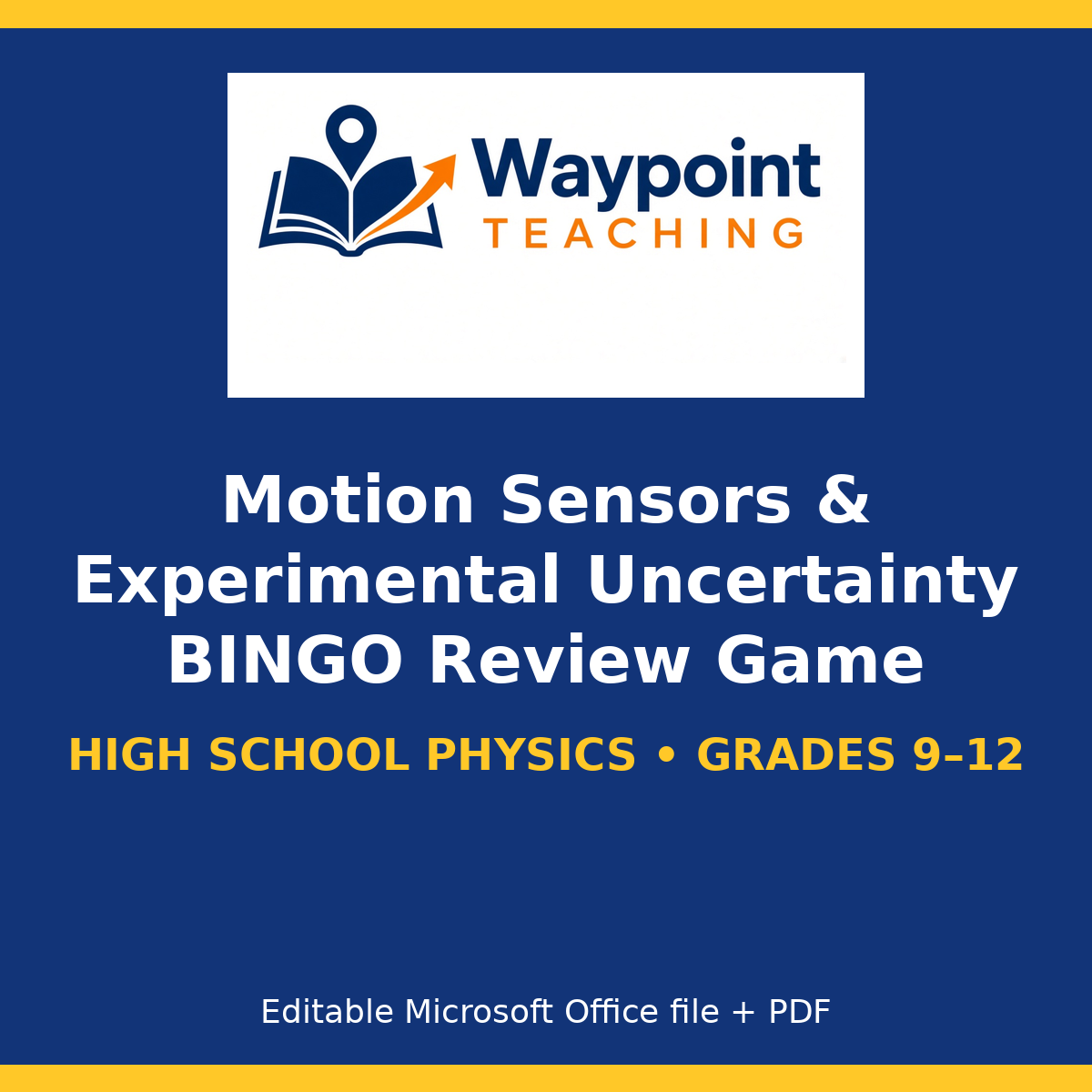 Motion Sensors & Experimental Uncertainty BINGO Review Game cover