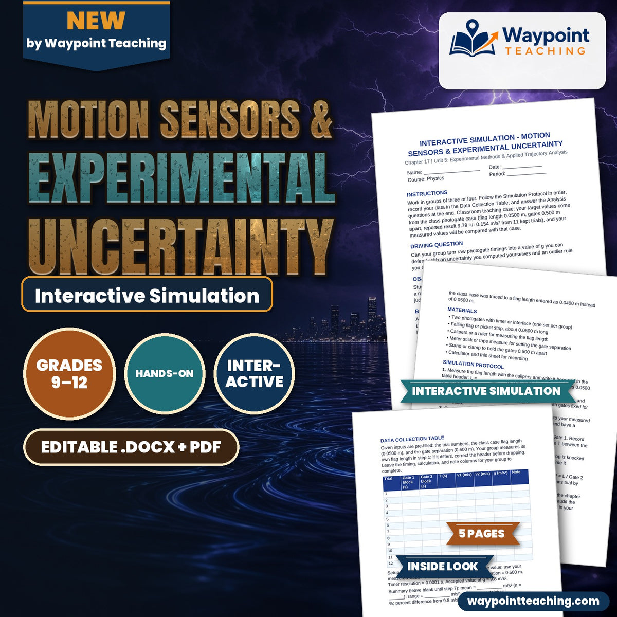 Motion Sensors & Experimental Uncertainty Interactive Simulation cover