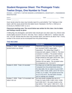 Motion Sensors & Experimental Uncertainty Phenomena-Based Lesson: The Photogate Trials: Twelve Drops, One Number to Trust Student Response Sheet sample page